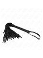 Kink - Frusta in Pelle Vegana Nera con Manico Strutturato 48,5 Cm