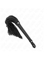 Kink - Frusta in Pelle Vegana Nera con Manico Strutturato 48,5 Cm
