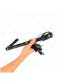 Kink - Frusta in Pelle Vegana Nera con Manico Strutturato 48,5 Cm