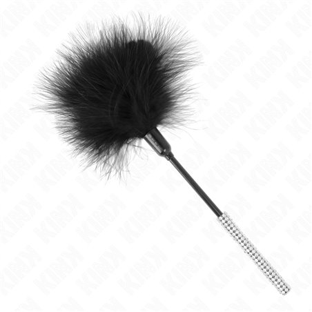 Kink - Piumino Nero con Manico Avvolto da Strass 27 Cm