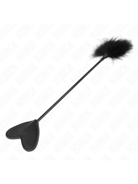 Kink - Piumino e Pagaia a Cuore in Pelle Vegana Nera 31 Cm