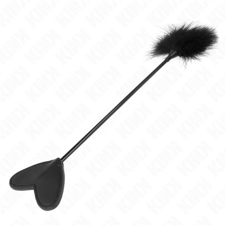 Kink - Piumino e Pagaia a Cuore in Pelle Vegana Nera 31 Cm