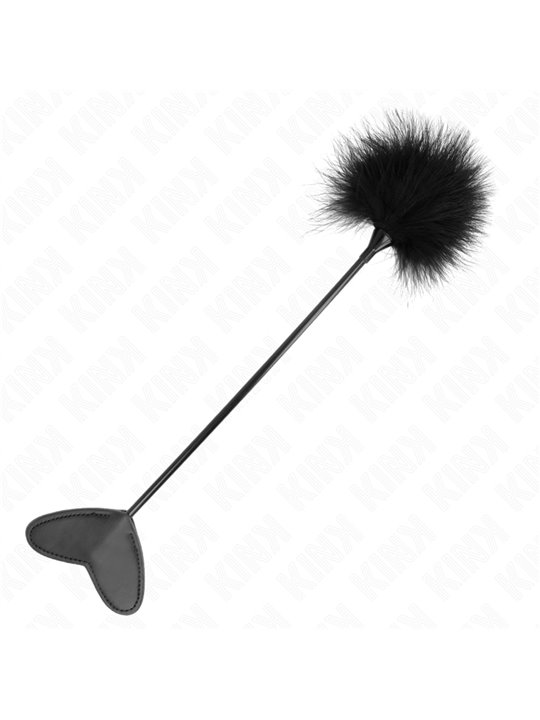 Kink - Piumino e Pagaia a Cuore in Pelle Vegana Nera 31 Cm