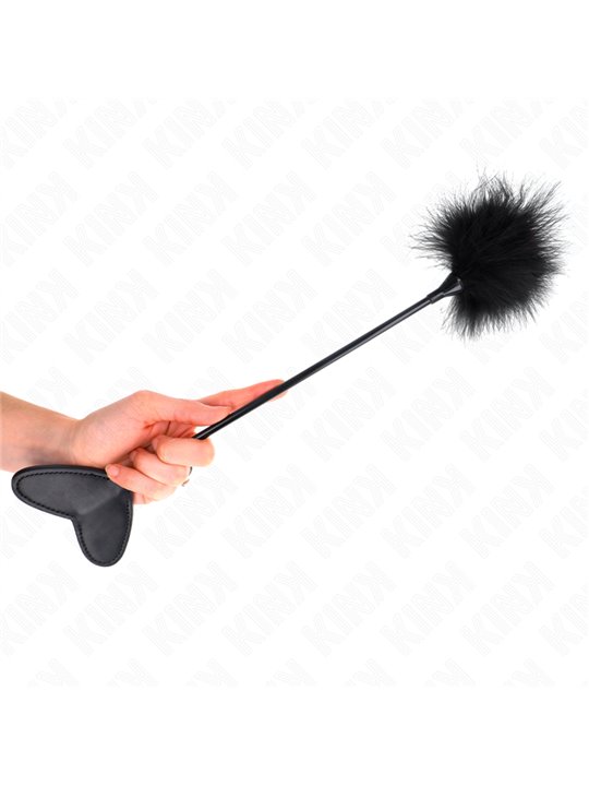 Kink - Piumino e Pagaia a Cuore in Pelle Vegana Nera 31 Cm