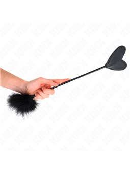 Kink - Piumino e Pagaia a Cuore in Pelle Vegana Nera 31 Cm