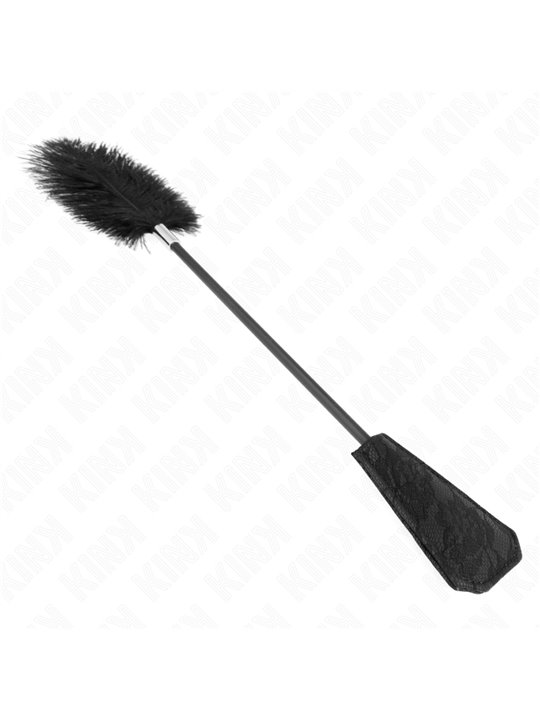 Kink - Piumino e Pagaia in Pelle Vegana Nera con Pizzo 56 Cm