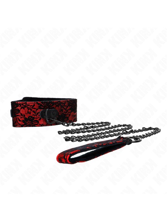 Kink - Lace Necklace With Belt With Real Leather Belt 105 Cm / 44 X 5.5 Cm