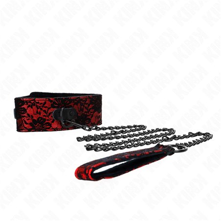 Kink - Lace Necklace With Belt With Real Leather Belt 105 Cm / 44 X 5.5 Cm