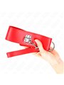 Kink - Collare 33,5-41x5 Cm in Pelle Vegana e Guinzaglio 65 Cm Rosso
