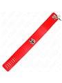 Kink - Collare 33,5-41x5 Cm in Pelle Vegana e Guinzaglio 65 Cm Rosso