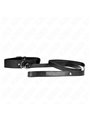 Kink - Collare 32-50x8 Cm e Guinzaglio 116 Cm in Pelle Vegana Nera