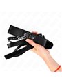 Kink - Collare 32-50x8 Cm e Guinzaglio 116 Cm in Pelle Vegana Nera