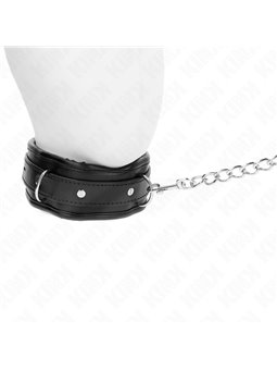 Kink - Collare 36,5-50 Cm e Guinzaglio 65 Cm in Pelle Vegana Mod. 1 Nero