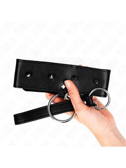 Kink - Collare 36-43x5 Cm e Guinzaglio 65 Cm con Borchie Mod. 2 Nero