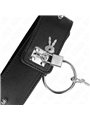 Kink - Collare 36-43x5 Cm e Guinzaglio 65 Cm con Borchie Mod. 2 Nero