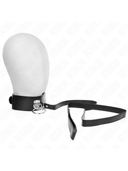 Kink - Collare 50x5 Cm e Guinzaglio 116 Cm in Pelle Vegana Nera