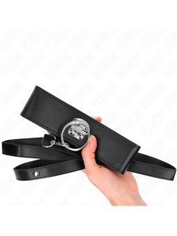 Kink - Studded Leash 116 Cm Collar With Leatherette Strap 50 X 5 Cm