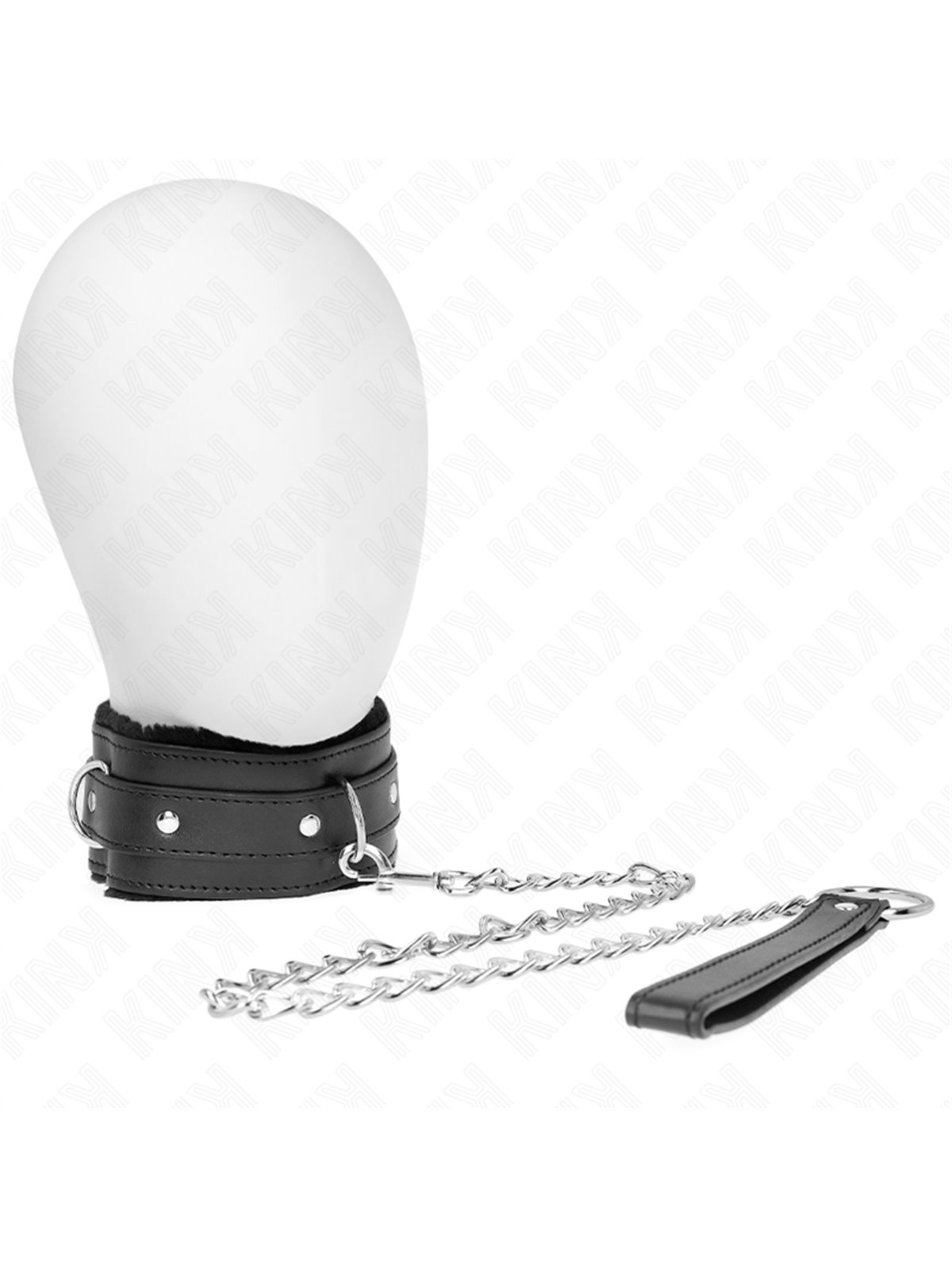 Kink - Collar With Leash 65 Cm With Restrictions Black 36-42 Cm X 5.5 Cm