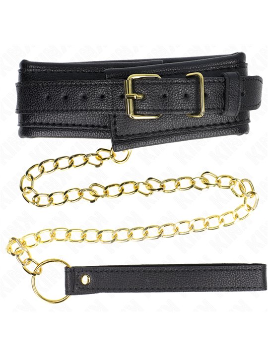 Kink - Necklace With Sponge Imitation Leather Strap Model 1 Adjustable 37-54 Cm X 3 Cm