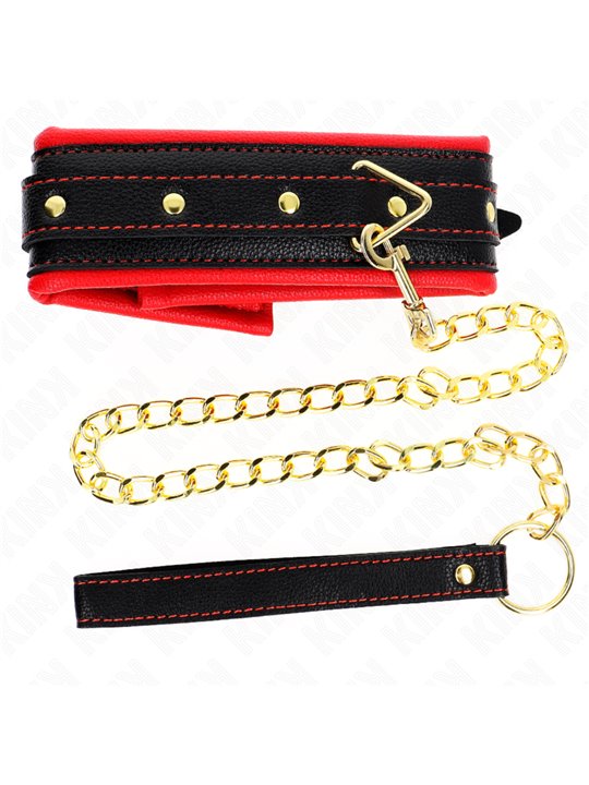 Kink - Necklace With Sponge Imitation Leather Strap Model 2 Adjustable 37-54 Cm X 3 Cm