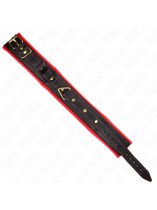 Kink - Collare 37-54x3 Cm e Guinzaglio in Pelle Vegana Mod. 2 Nero