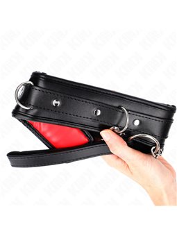 Kink - Collare 37-54x3 Cm e Guinzaglio a Catena Mod. 3 Nero