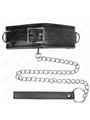 Kink - Collare 37-54x3 Cm e Guinzaglio a Catena Mod. 3 Nero