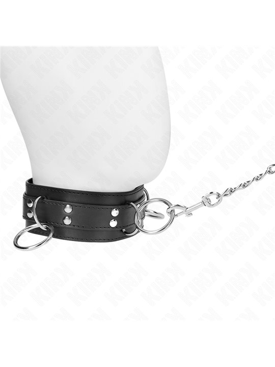Kink - 3 Ring Slavery Necklace With Strap 80 Cm 53 X 5 Cm