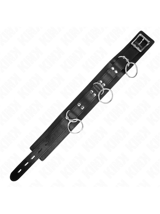 Kink - 3 Ring Slavery Necklace With Strap 80 Cm 53 X 5 Cm