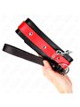 Kink - Collare 36-43x5 Cm e Guinzaglio 65 Cm in Pelle Vegana Rosso