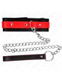 Kink - Collare 36-43x5 Cm e Guinzaglio 65 Cm in Pelle Vegana Rosso