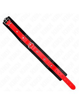 Kink - Collare 36-43x5 Cm e Guinzaglio 65 Cm in Pelle Vegana Rosso