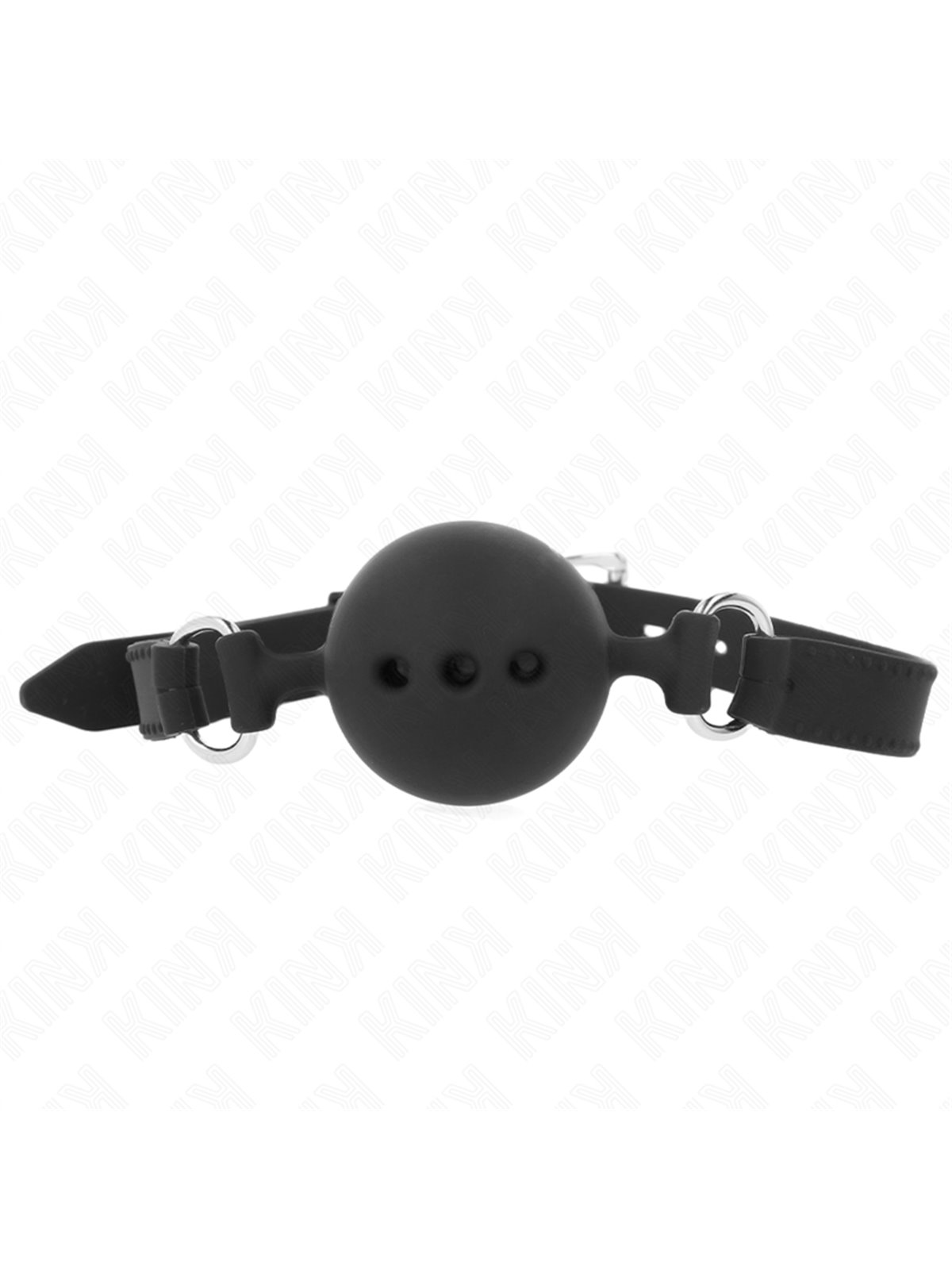 Kink - Full Silicone Gag 55 X 2 Cm With 4.5 Cm Ball Size M Black Adjustable 35-51 Cm