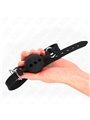 Kink - Full Silicone Gag 55 X 2 Cm With 5 Cm Ball Size L Black Adjustable 35-51 Cm
