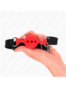 Kink - Full Silicone Gag 55 X 2 Cm With 4 Cm Ball Size S Red Adjustable 35-51 Cm