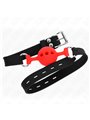 Kink - Bavaglio Nero in Silicone 55x2 Cm con Palla Rossa 4 Cm Taglia S