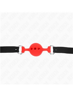 Kink - Full Silicone Gag 55 X 2 Cm With 4 Cm Ball Size S Red Adjustable 35-51 Cm