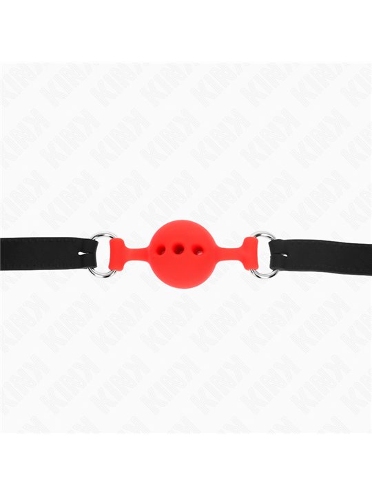 Kink - Full Silicone Gag 55 X 2 Cm With 4 Cm Ball Size S Red Adjustable 35-51 Cm