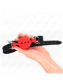 Kink - Bavaglio Nero in Silicone 55x2 Cm con Palla Rossa 4,5 Cm Taglia M