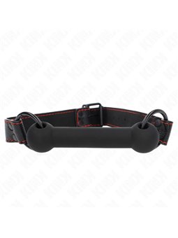 Kink - Bone Gag With Leatherette Strap Black Adjustable 41-57 Cm