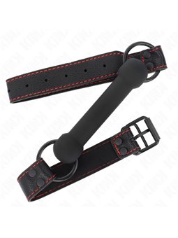 Kink - Bone Gag With Leatherette Strap Black Adjustable 41-57 Cm