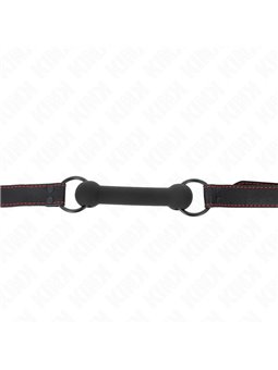 Kink - Bavaglio in Pelle Vegana 41-57 Cm con Osso in Silicone
