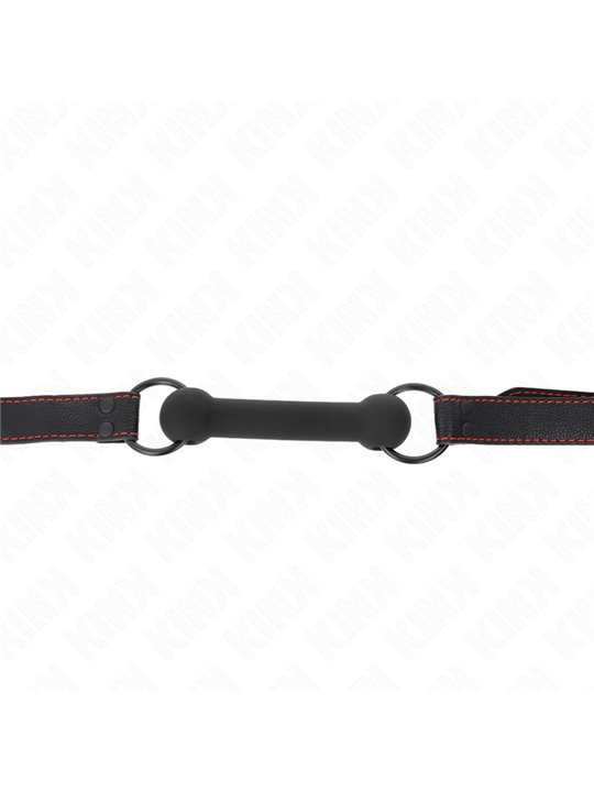 Kink - Bone Gag With Leatherette Strap Black Adjustable 41-57 Cm