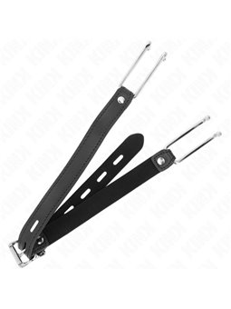 Kink - Bavaglio in Pelle Vegana e Ganci in Acciaio Regolabile 39-58x2 Cm