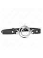Kink - Bavaglio in Pelle Vegana Nera 63x2,5 Cm con Doppio O-Ring 5 Cm