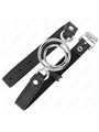 Kink - Bavaglio in Pelle Vegana Nera 63x2,5 Cm con Doppio O-Ring 5 Cm