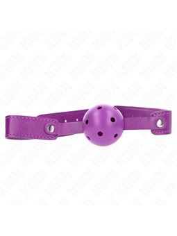 Kink - Bavaglio 65x2,5 Cm con Palla Traspirante Viola 4,5 Cm