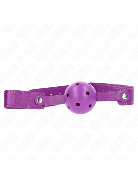 Kink - Bavaglio 65x2,5 Cm con Palla Traspirante Viola 4,5 Cm
