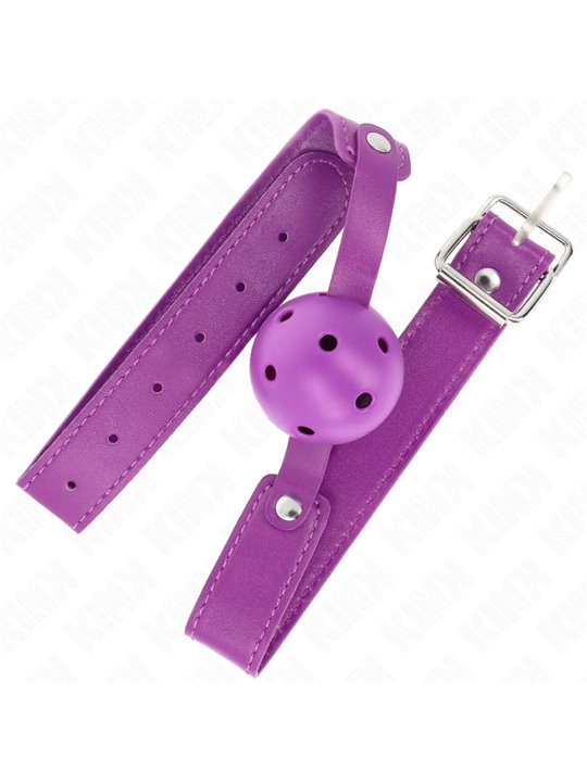 Kink - Bavaglio 65x2,5 Cm con Palla Traspirante Viola 4,5 Cm