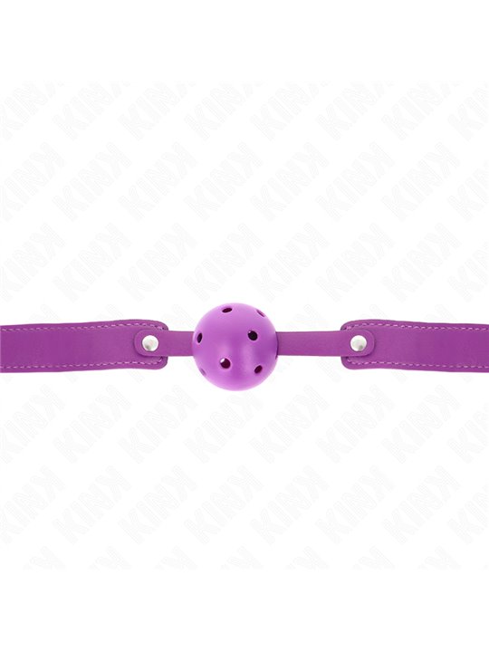 Kink - Bavaglio 65x2,5 Cm con Palla Traspirante Viola 4,5 Cm